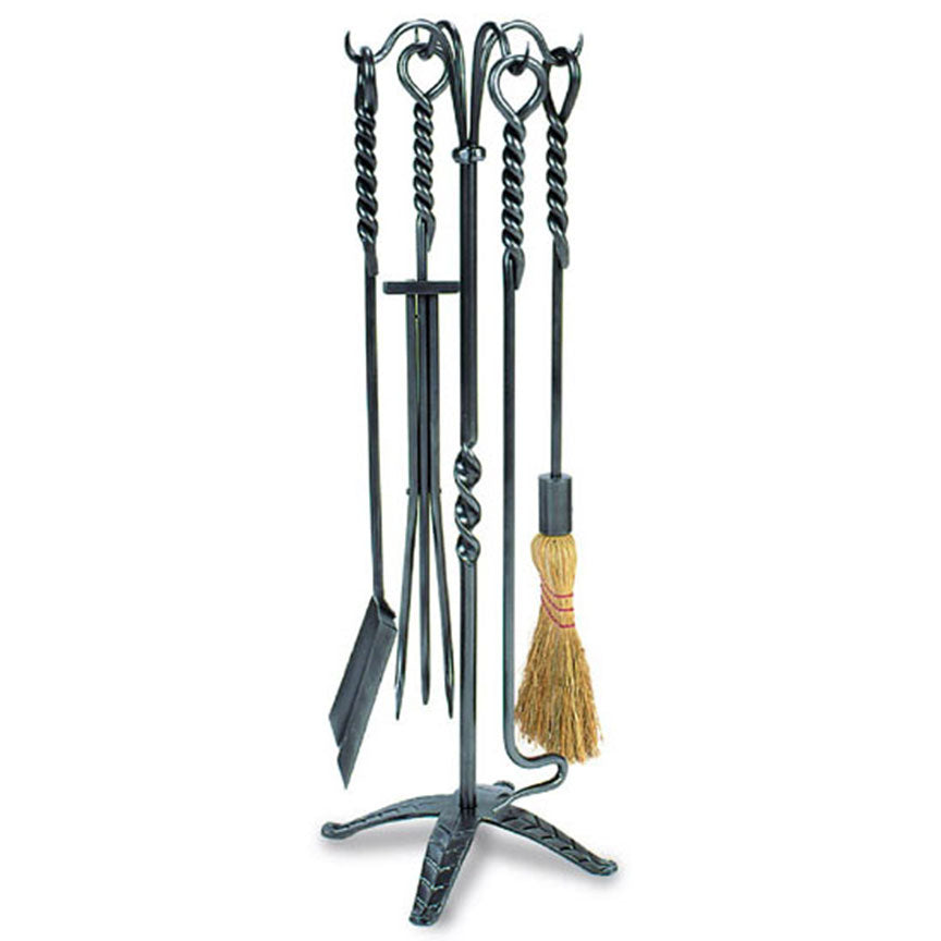 Rope Fireplace Toolset-Iron Accents