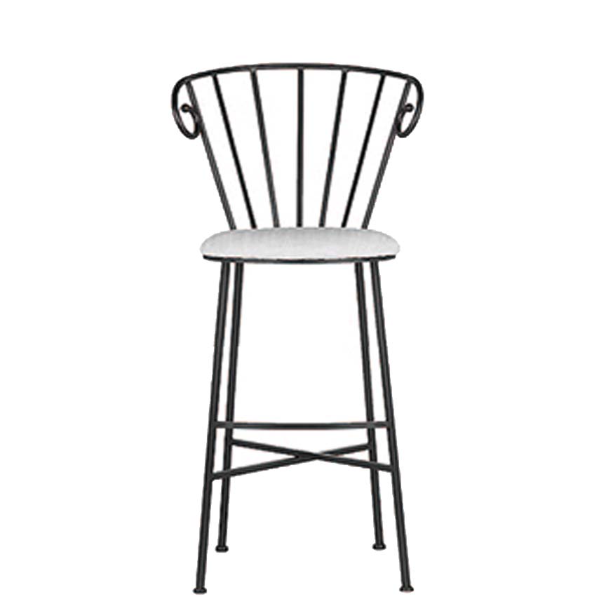 Round Counter Stool (Set-2)-Iron Accents