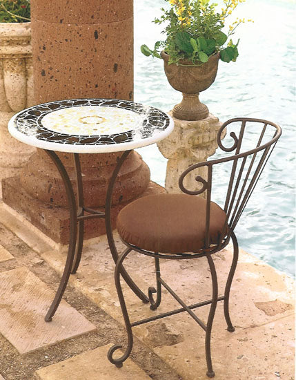 Round Dining Chair (Set-2)-Iron Accents