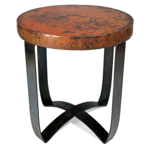 Round Strap End Table or Base for 24" Top-Iron Accents