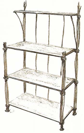Rush Bakers Racks - 4 Tier-Iron Accents