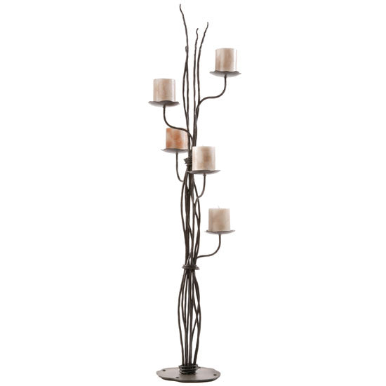 Rush Wrought Iron Candelabra-Iron Accents