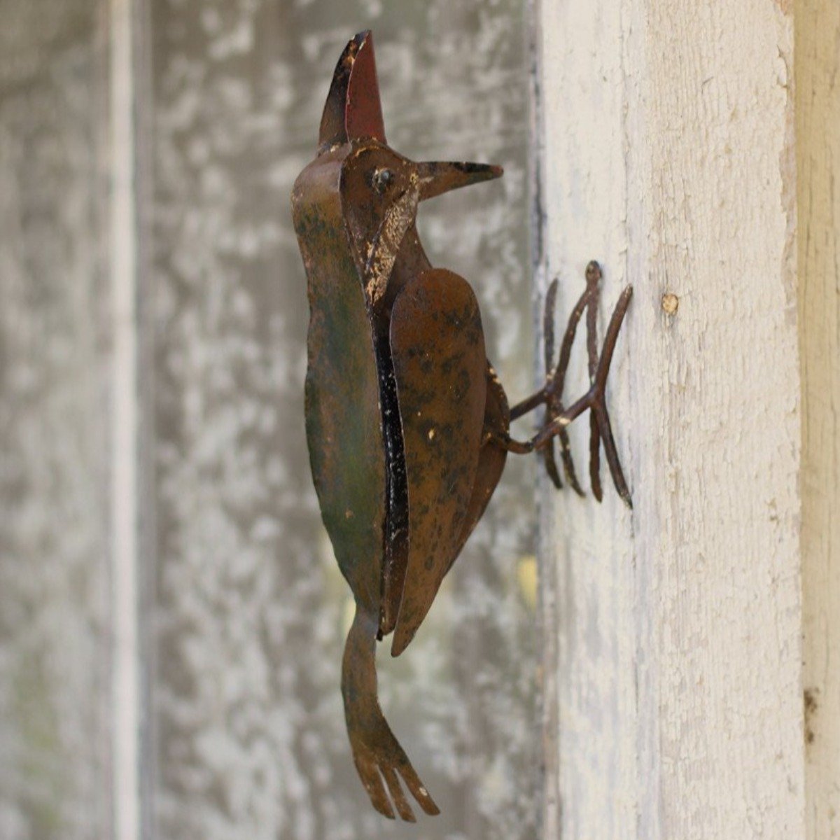 Rustic Metal Woodpecker-Garden | Iron Accents
