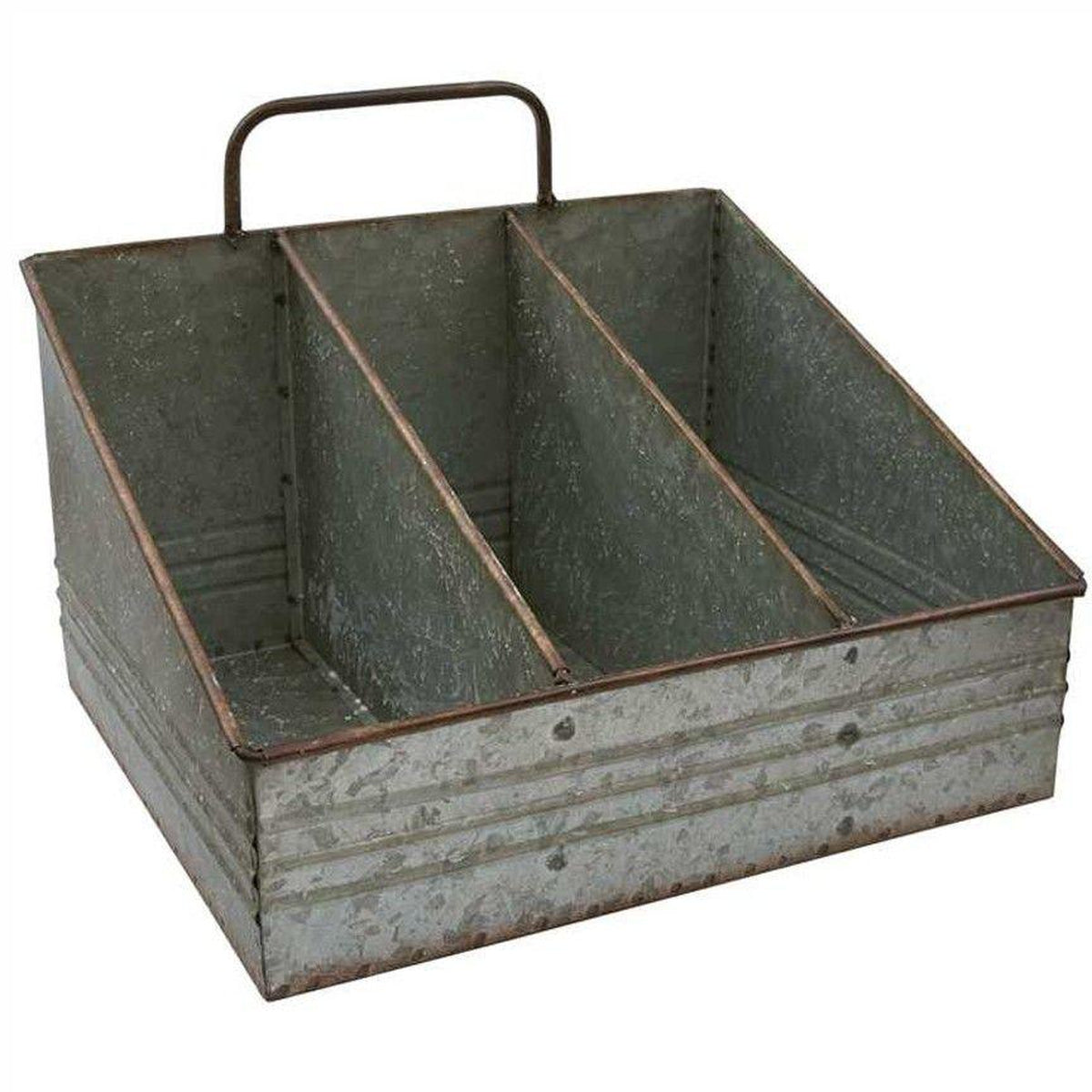 Rustic Organizer Bin-Iron Accents