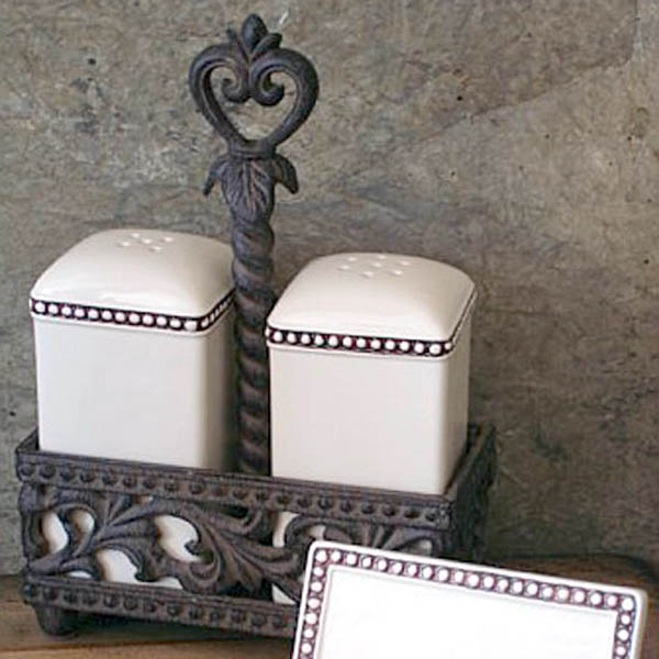 Salt & Pepper Shaker-Iron Accents