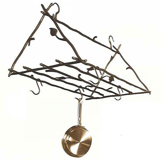 Sassafras Forged Leaf Pot Rack-Iron Accents