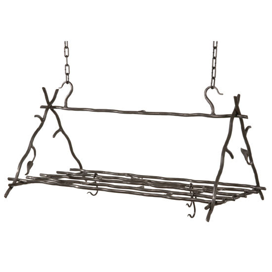Sassafras Forged Leaf Pot Rack-Iron Accents