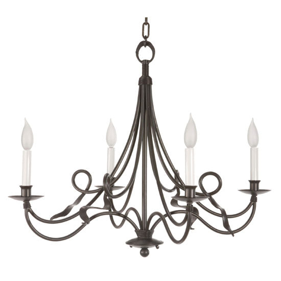 Savannah Chandelier, 4-Arm-Iron Accents