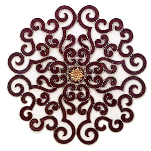 Scroll 50" Wall Grill - Faux Red-Iron Accents