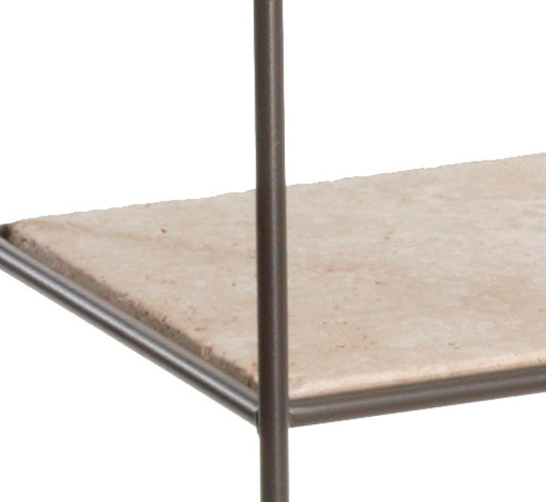 Scroll Double 3-Tier Shelf-Iron Accents