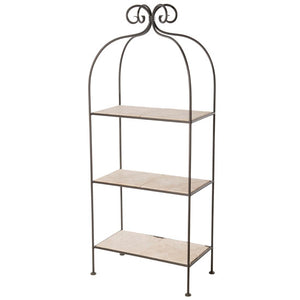Scroll Double 3-Tier Shelf-Iron Accents