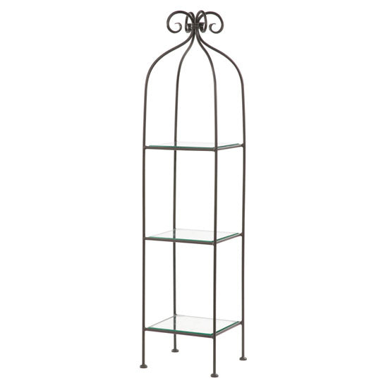 Scroll Single 3-Tier Shelf-Iron Accents