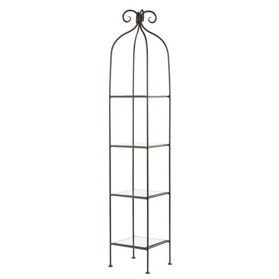 Scroll Single 4-Tier Shelf-Iron Accents