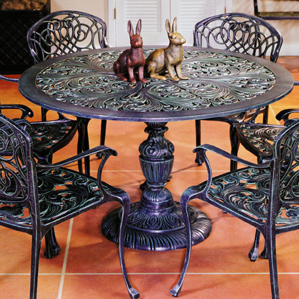 Sea Island Pedestal Table-Iron Accents