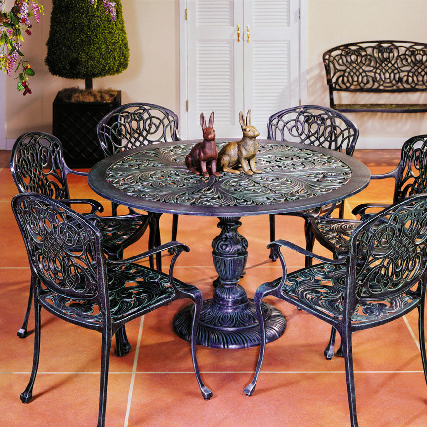Sea Island Pedestal Table Iron Accents - Main Image