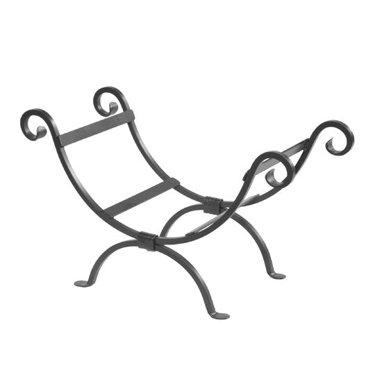 Shepherd's Crook Log Basket-Iron Accents