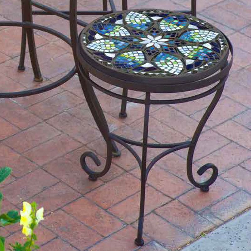 Mosaic Side Tables w/ Curl Neille Olson Mosaics Iron Accents