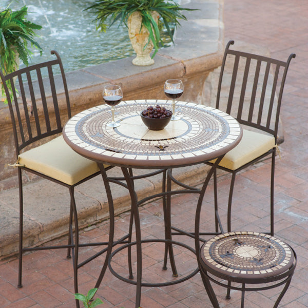 Siena Bar Stool (Set-2)-Iron Accents