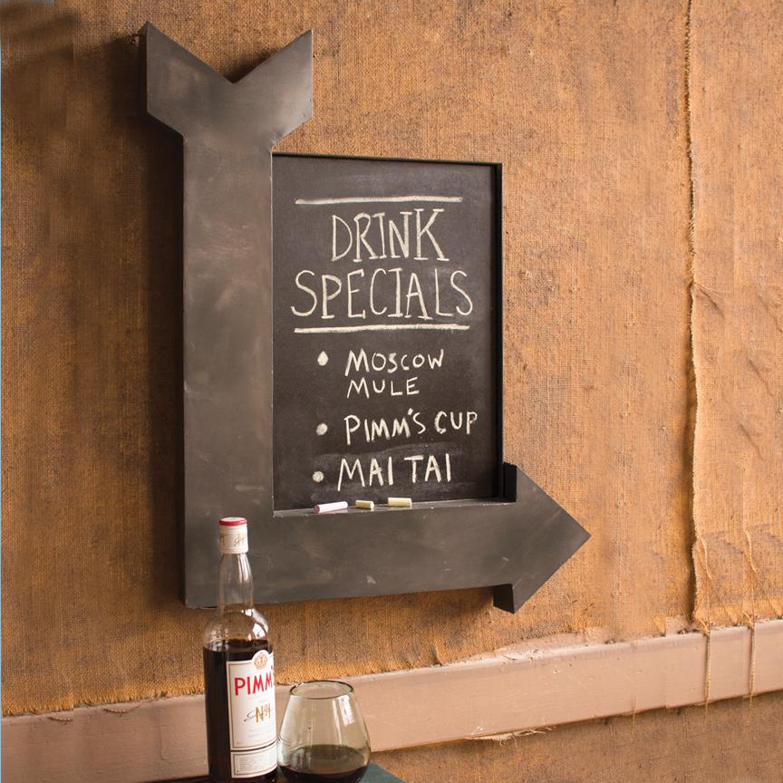 Small Metal Arrow Chalk Board-Discontinued | Iron Accents