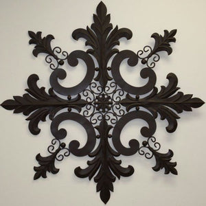 Snowflake Design Wall Plaque -50"-Iron Accents