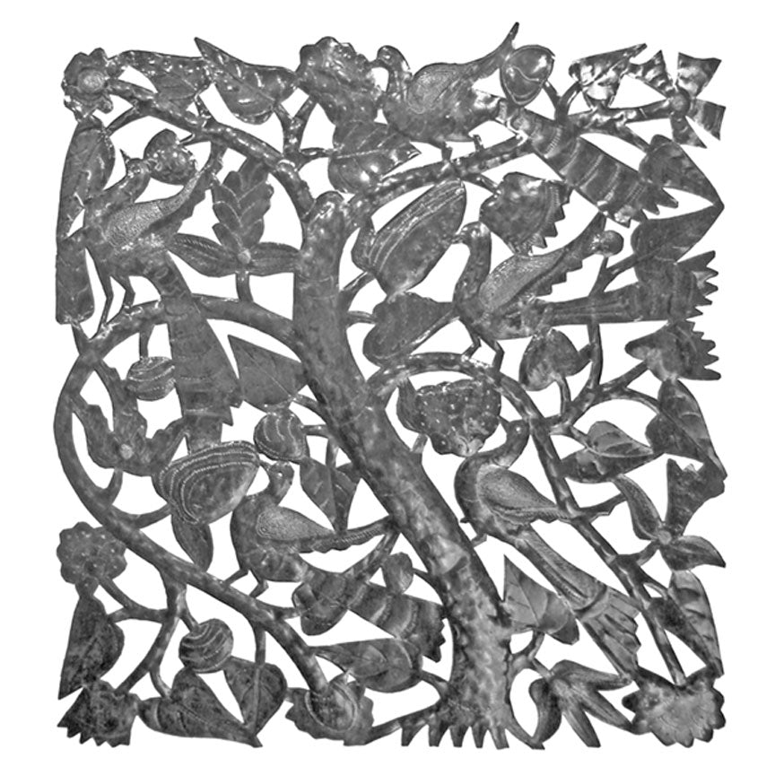 Square Tree of Life Plaque-Iron Accents