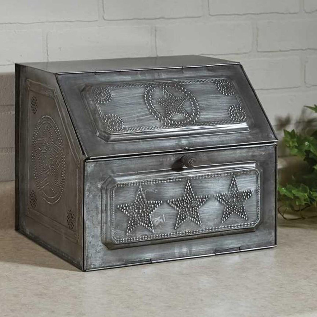 Rustic Metal Bread Box-Iron Accents
