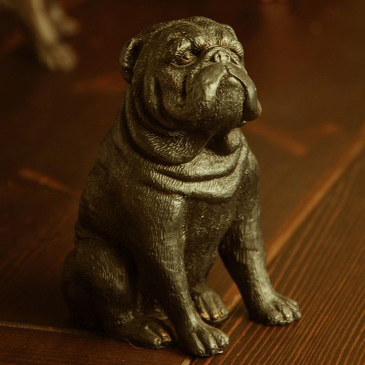 Stern Bulldog Statue-Decor | Iron Accents