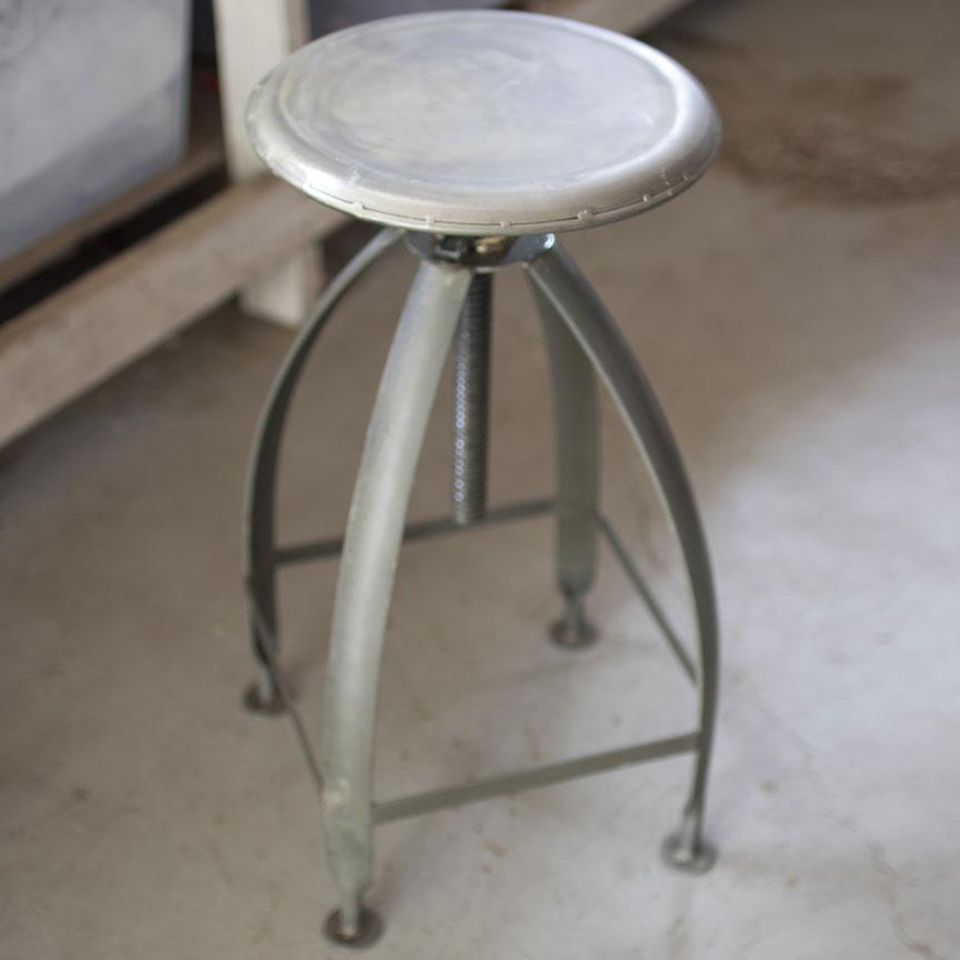 Stool w/ Adjustable Seat-Discontinued | Iron Accents