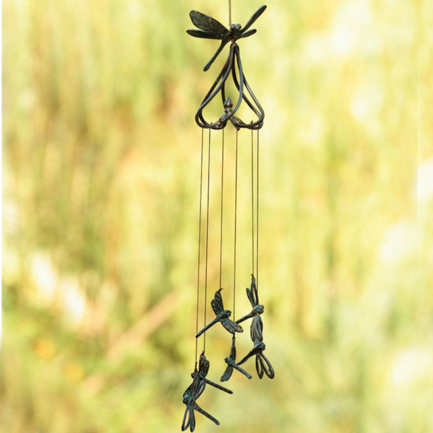 Stylized Dragonfly Wind Chime-Iron Accents