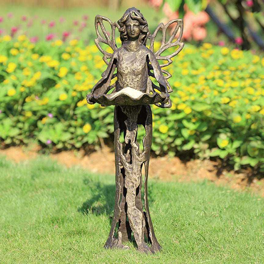 Stylized Fairy Birdfeeder-Iron Accents