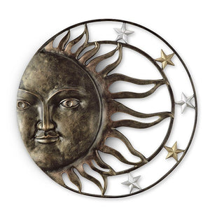 Sun and Stars Wall Plaque-Iron Accents