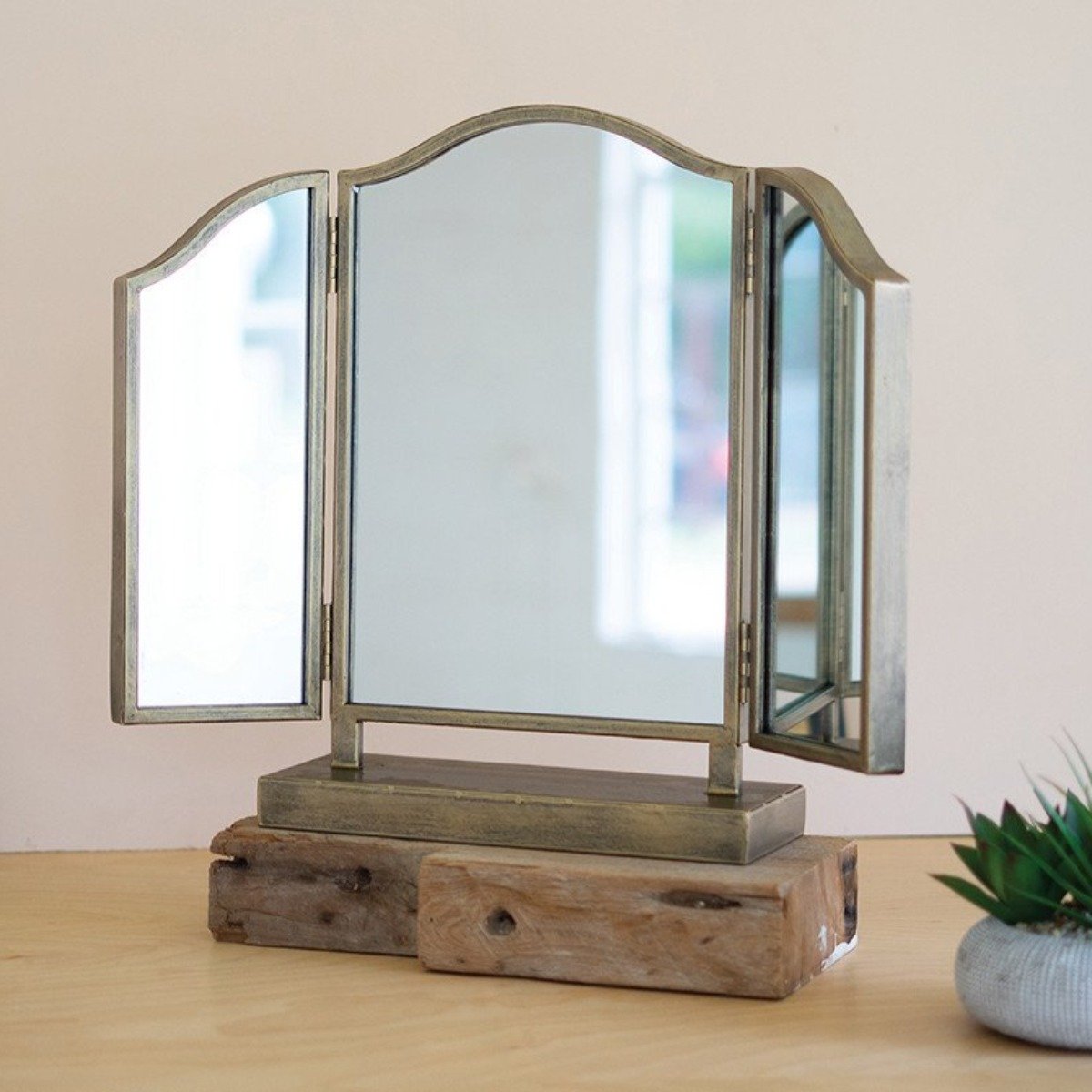 Table Mirror With Stand-Decor | Iron Accents