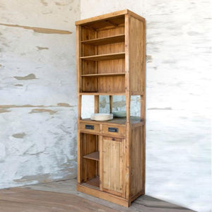 Tall Bar Back Cabinet-Iron Accents