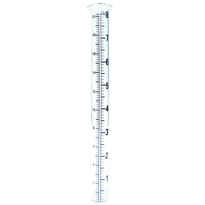 Tall Rain Gauge Glass for Stake-Garden | Iron Accents