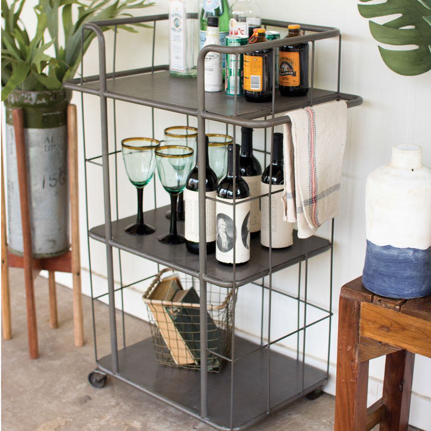 Three-Tier Rolling Cart-Discontinued | Iron Accents