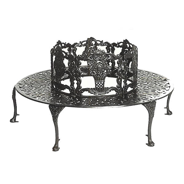 Cast Aluminum Tree Bench-Iron Accents