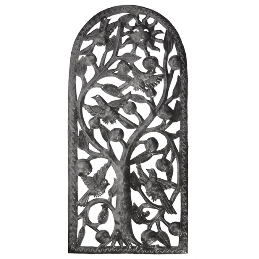 Tree Window Cutout Plaque-Iron Accents