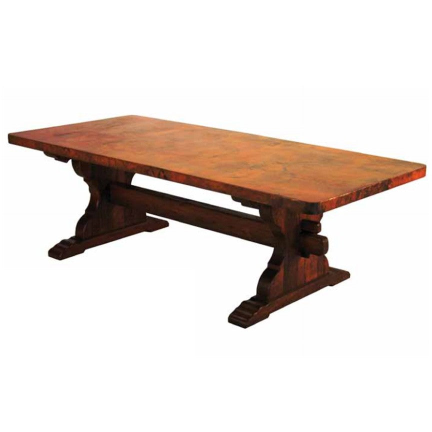 Trestle Dining Table / Base-Iron Accents