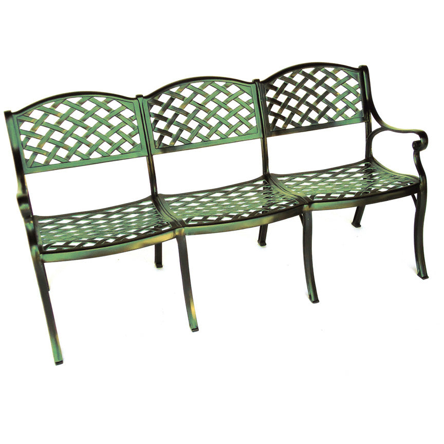Crossweave Triple Settee-Iron Accents