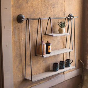 Triple Hanging Shelf-Wall | Iron Accents