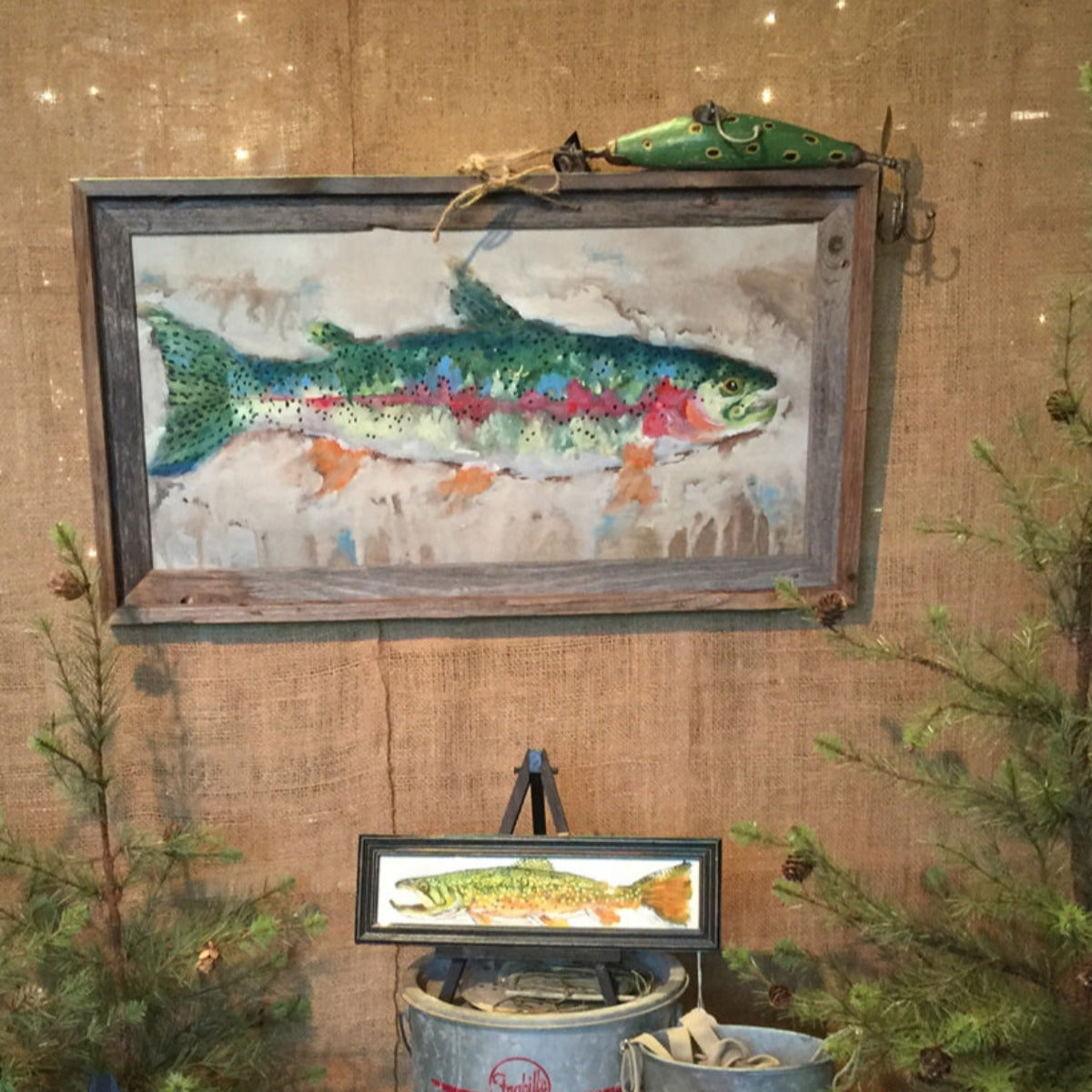 Trout - Original Acrylic-Iron Accents