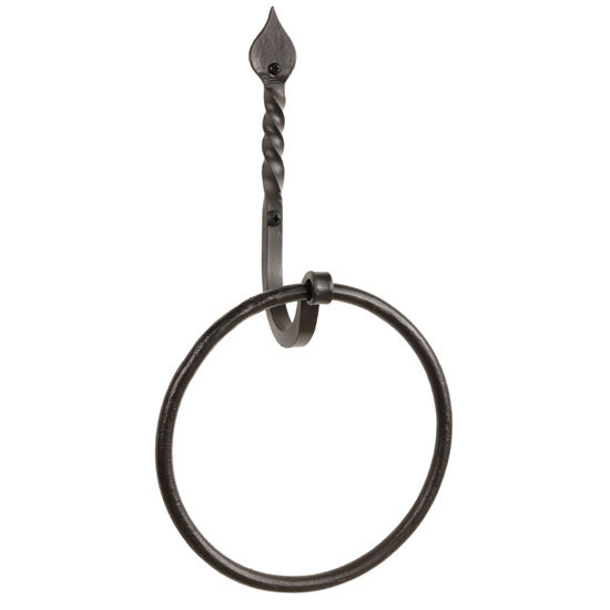 Tulip Twist Towel Ring-Iron Accents