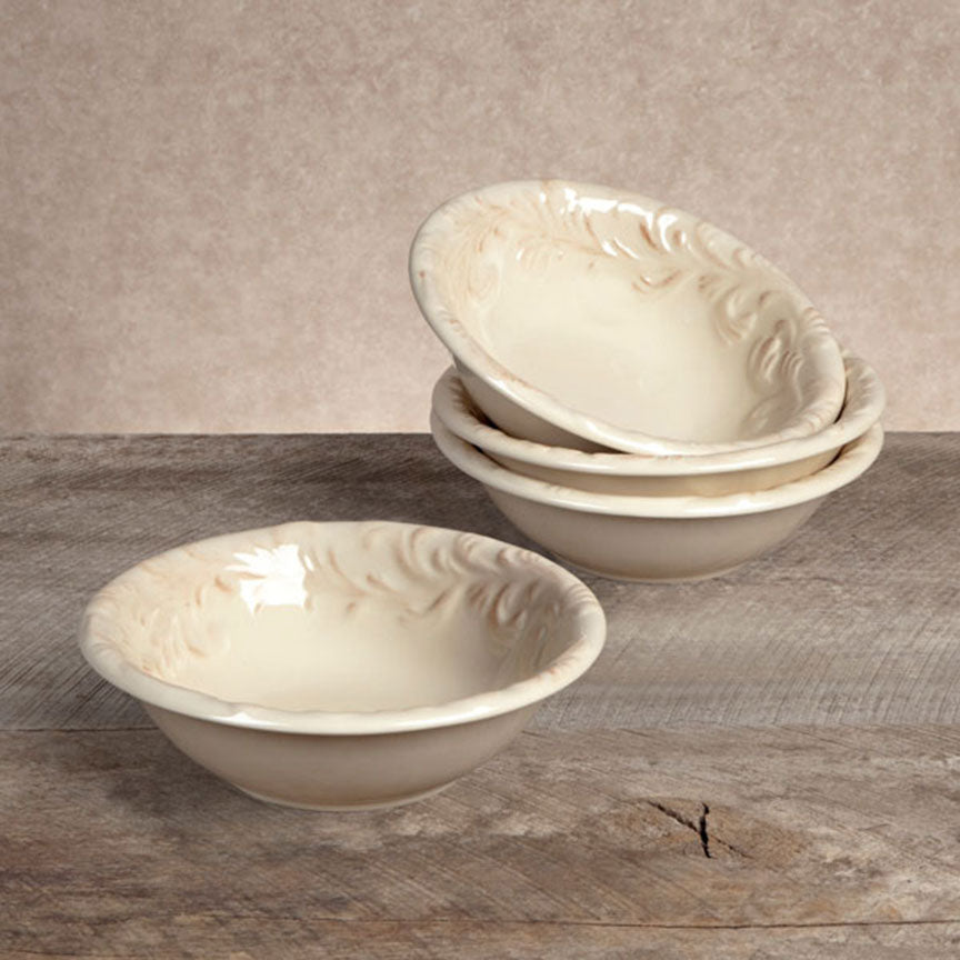 Acanthus Dessert Bowl (Set-4)-Iron Accents