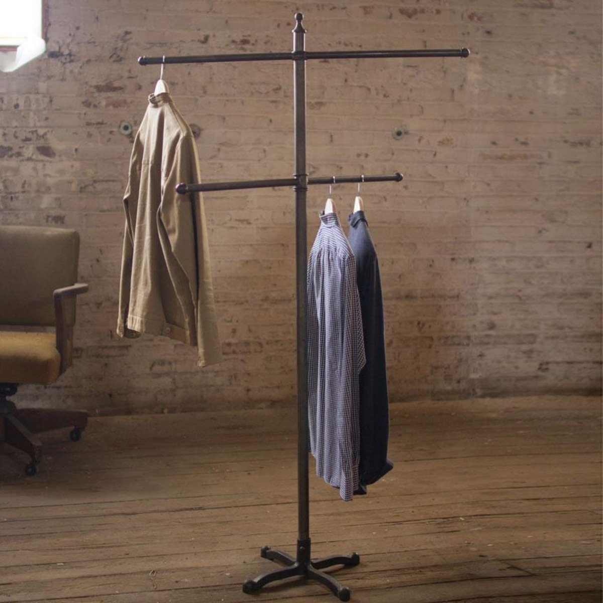 Utilitarian Hanging Rack-Decor | Iron Accents