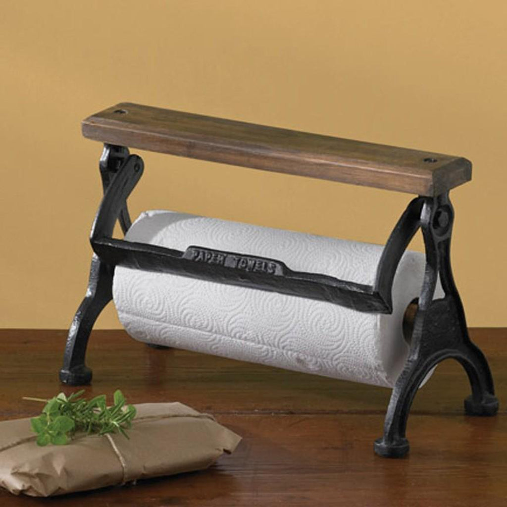 Vintage Paper Towel Holder Iron Accents - Main Image