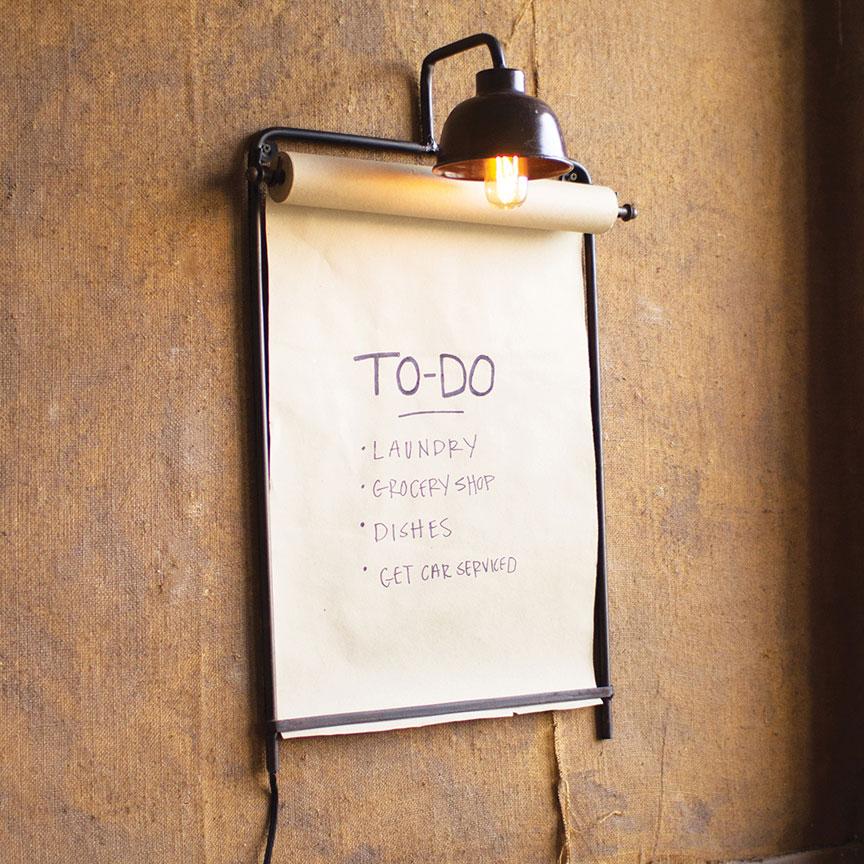 Wall Lamp w/ Note Roll-Discontinued | Iron Accents