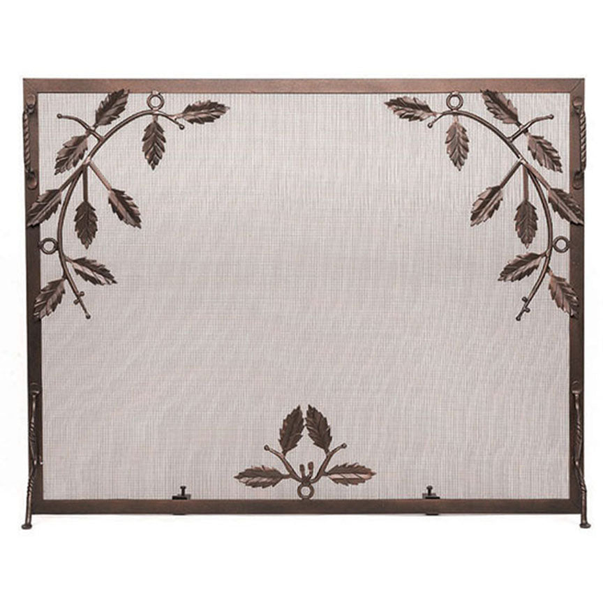 Weston Flat Fire Screen-Iron Accents