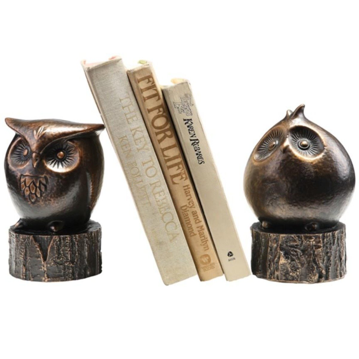 Wide-Eyed Owl Bookends (Pair)-Decor | Iron Accents
