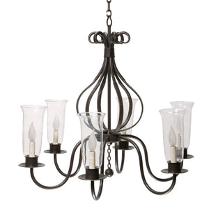 Williamsburg Carriage Chandelier-Iron Accents