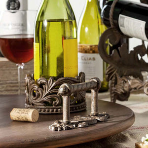 Wine Coaster & Stopper Set-Iron Accents
